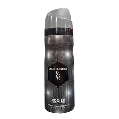 اسپری بدن مردانه رودیر مدل Rodier La Note Dil Homme Body Spray حجم 200 میلی لیتر