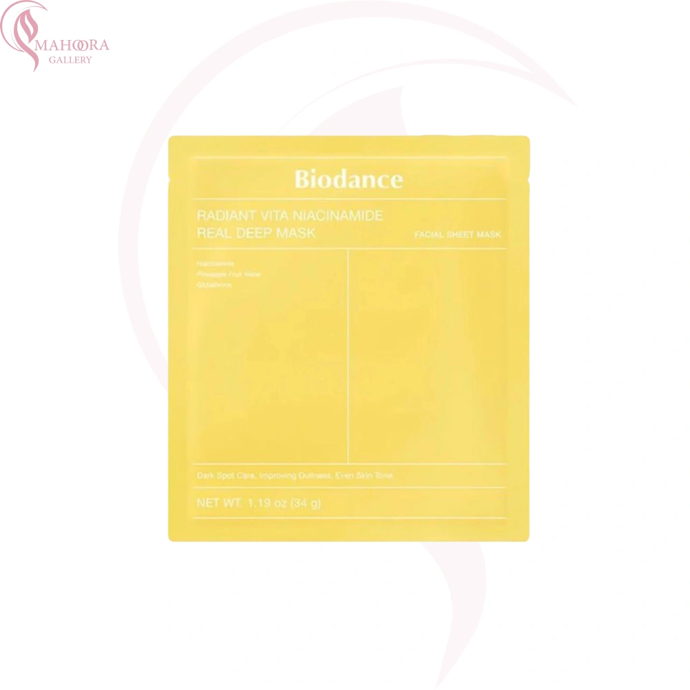 mask-varaghei-biodance-mahooraa-2025-1 ماسک ورقه ای بایودنس حاوی نیاسینامید
